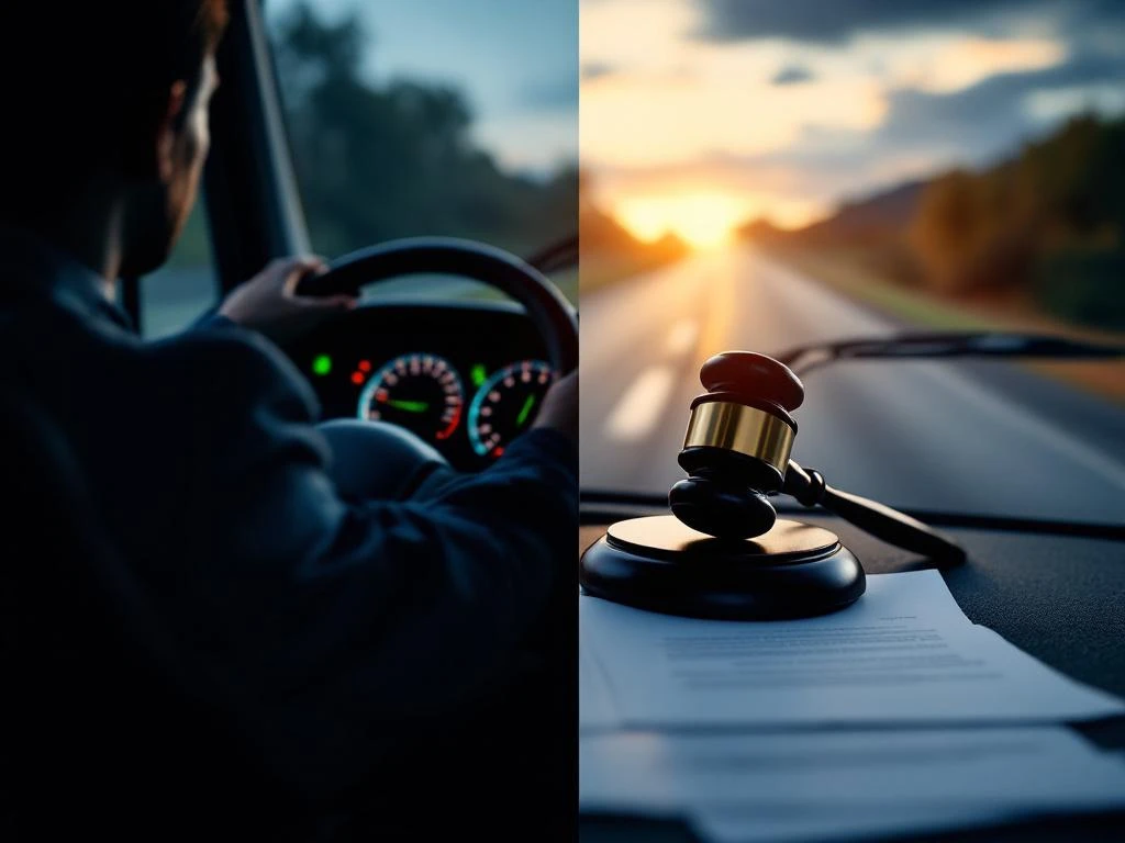 Vrachtwagenstuur en dashboard naast juridische documenten met hamer, symboliseert carrièremogelijkheden en wettelijke uitdagingen


Note: This alt text is 124 characters and captures the essential elements while remaining accessible for Dutch-speaking screen reader users.